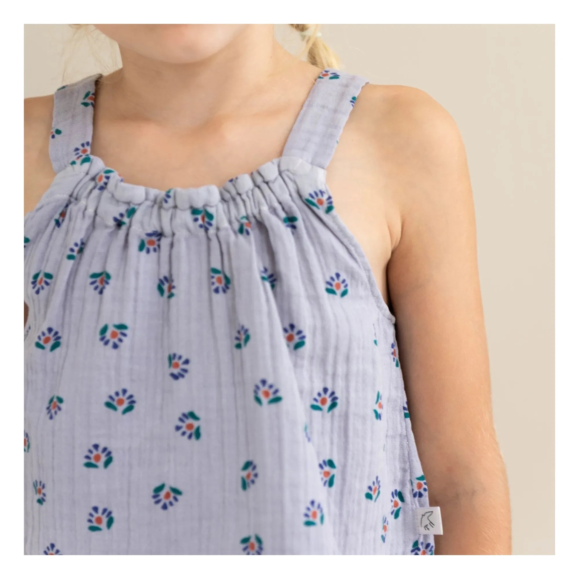 Jenest - Crop top de algodón orgánico Maddy con estampado floral | Lavanda