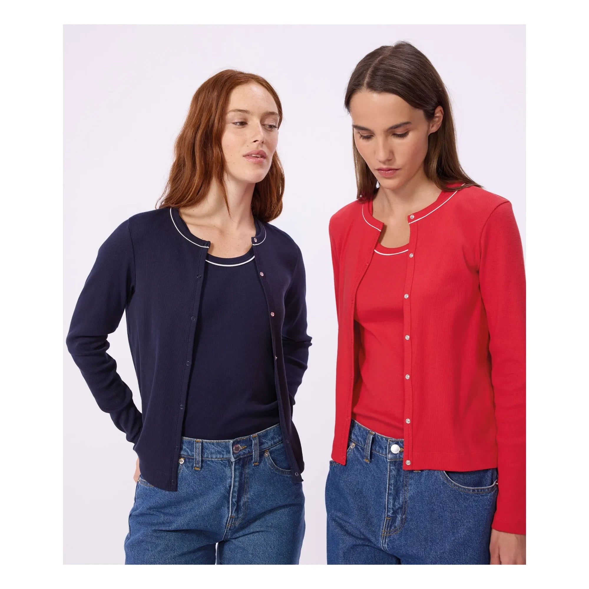Petit Bateau - Cárdigan de canalé liso | Azul marino