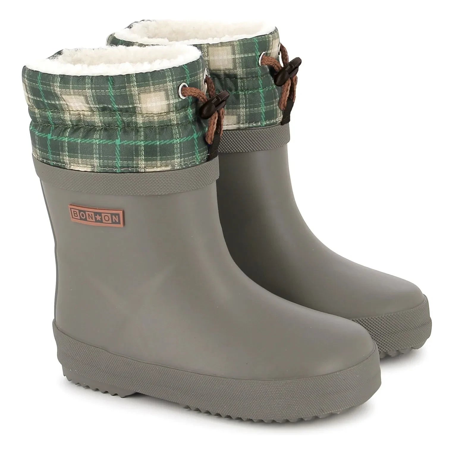 Bonton - Botas de agua de piel de oveja | Caqui
