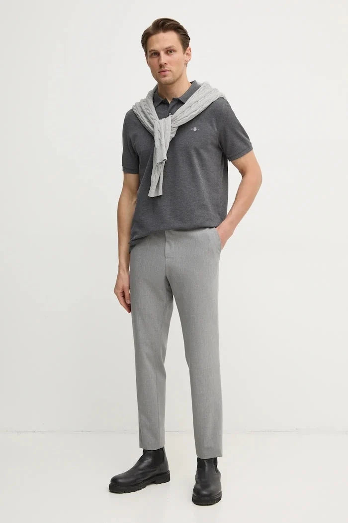 Camiseta de algodón para hombre con cuello tipo Gant
