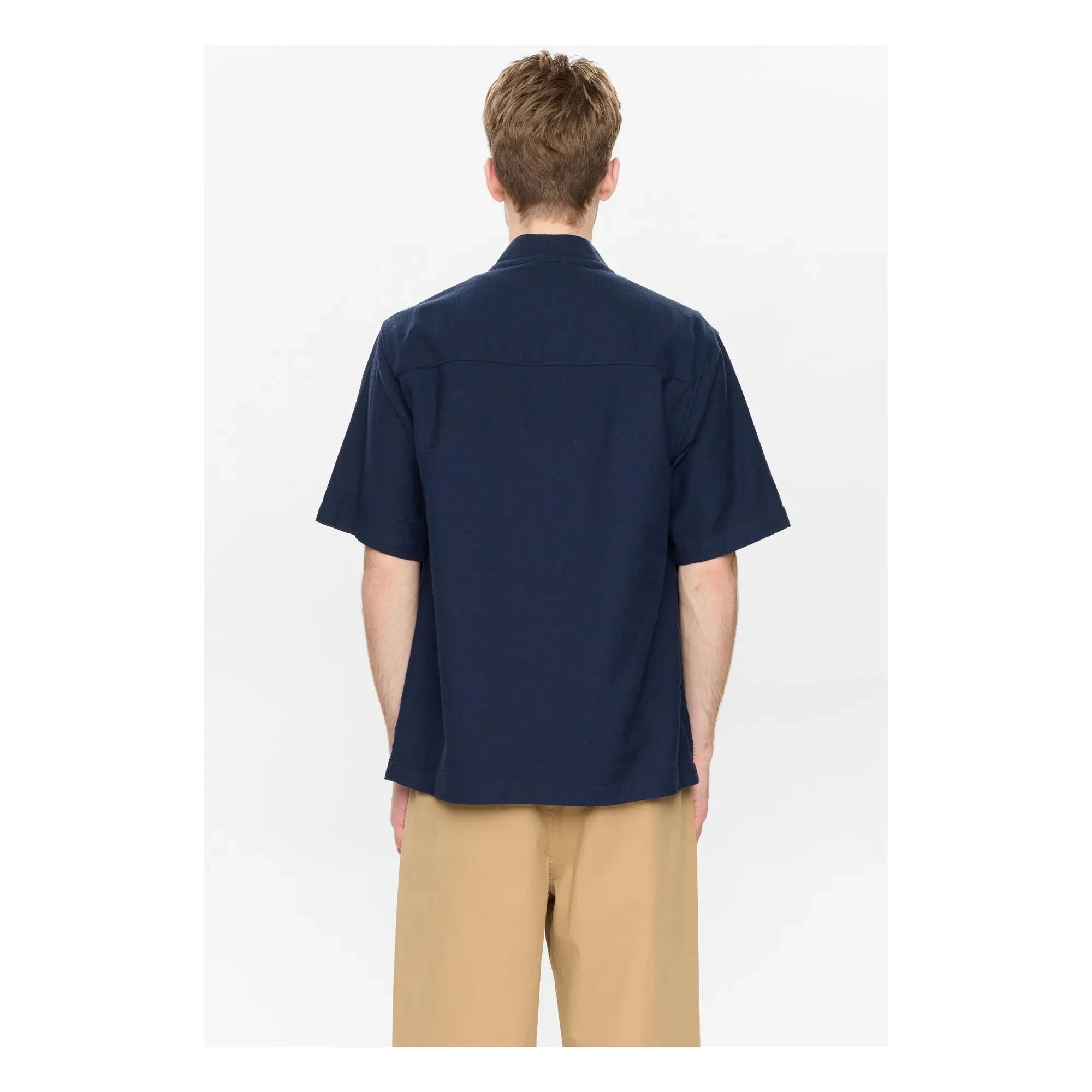 Anerkjendt - Kimono de manga corta Akjesper Twill | Azul Oscuro