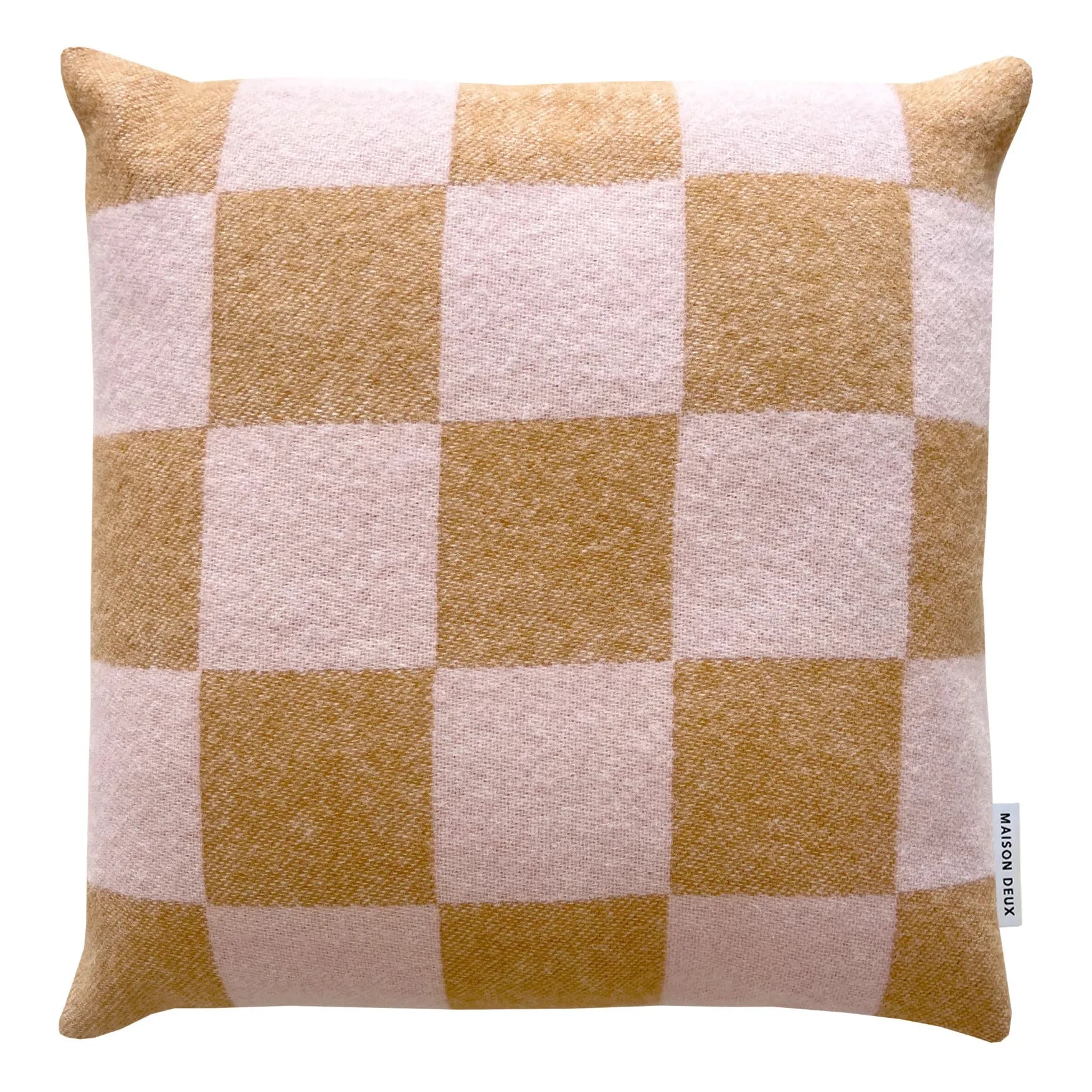 Maison Deux - Funda de cojín de lana Damier | Terracota