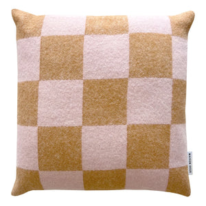 Maison Deux - Funda de cojín de lana Damier | Terracota