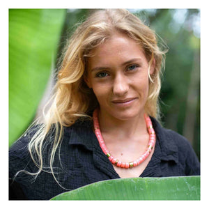 Parabaya - Collar de pomelo de playa | Rosa