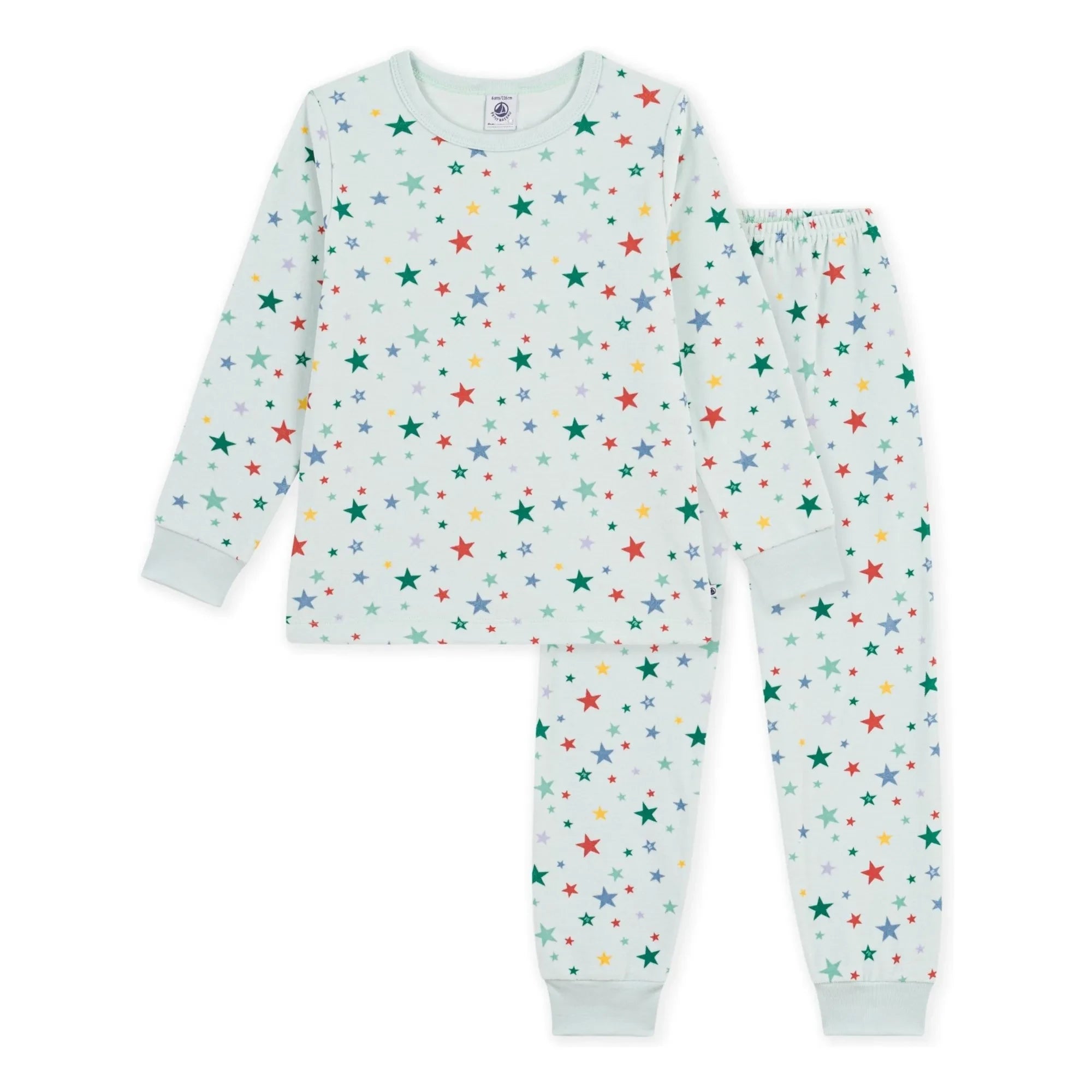 Petit Bateau - Yeşil Kadife Organik Pamuk Yıldızlı Pijama