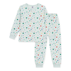 Petit Bateau - Yeşil Kadife Organik Pamuk Yıldızlı Pijama