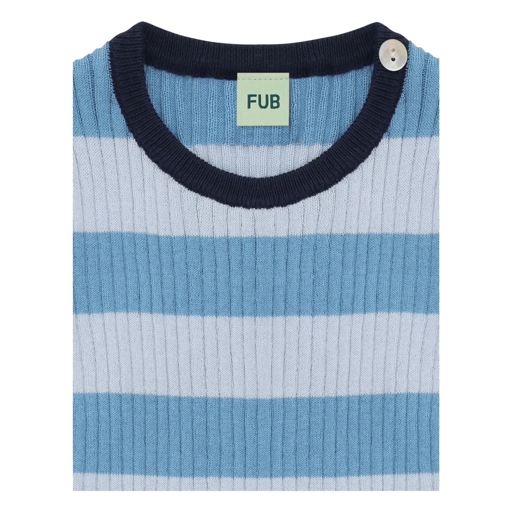 FUB - Camiseta de rayas de punto de algodón orgánico | Azul