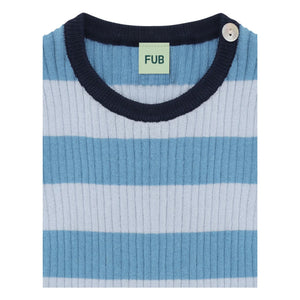 FUB - Camiseta de rayas de punto de algodón orgánico | Azul