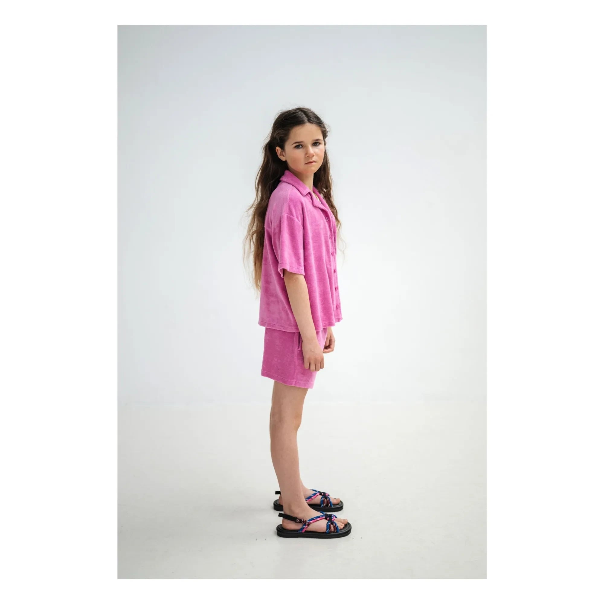 Repose AMS - Pantalones cortos de toalla de algodón orgánico | Rosa