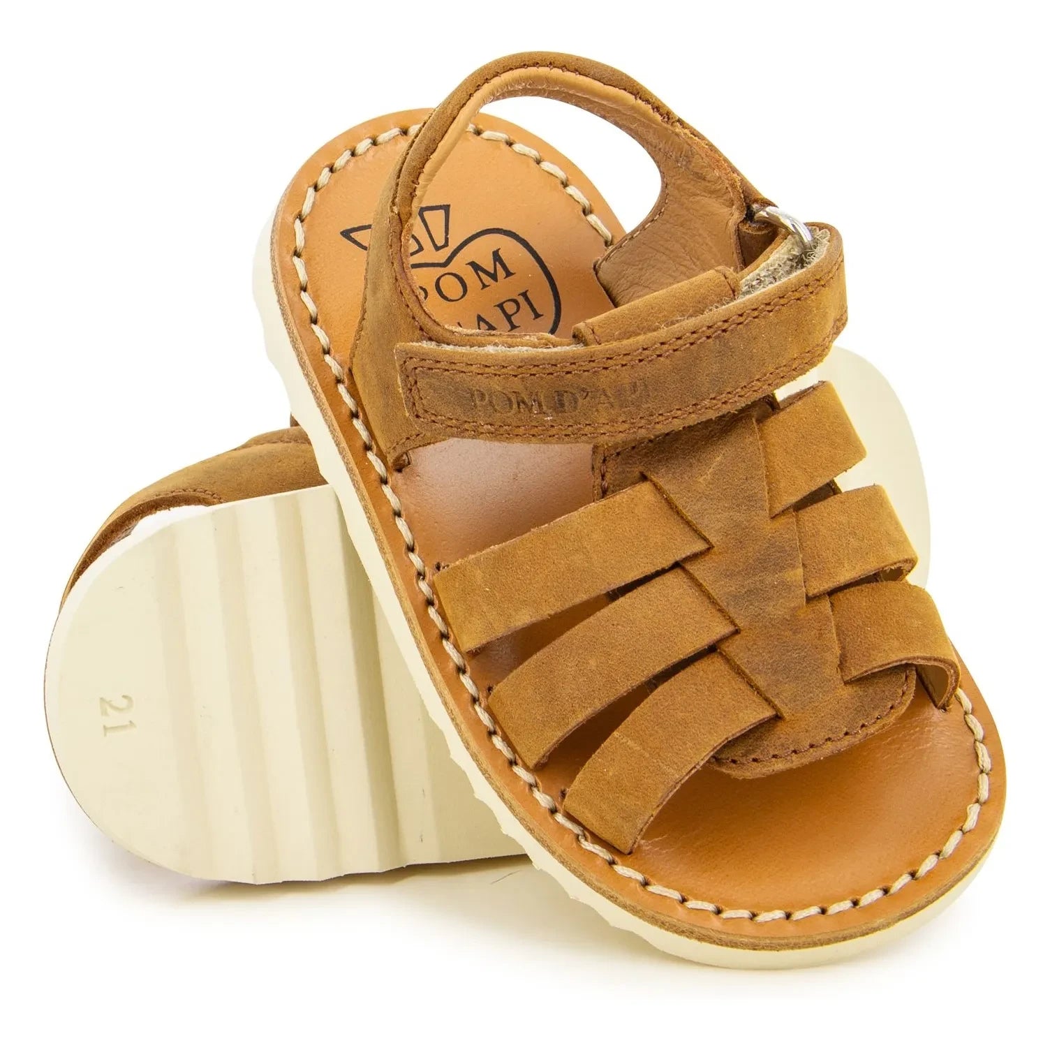 Pom d'Api - Sandalias Waff New Boy | Coñac