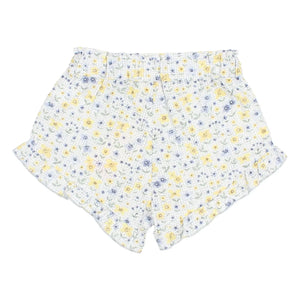 Búho - Pantalón corto de seersucker con estampado floral | Azul claro