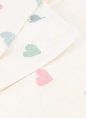 Petit Bateau - Pijama con corazones en modal esponjoso | Crudo
