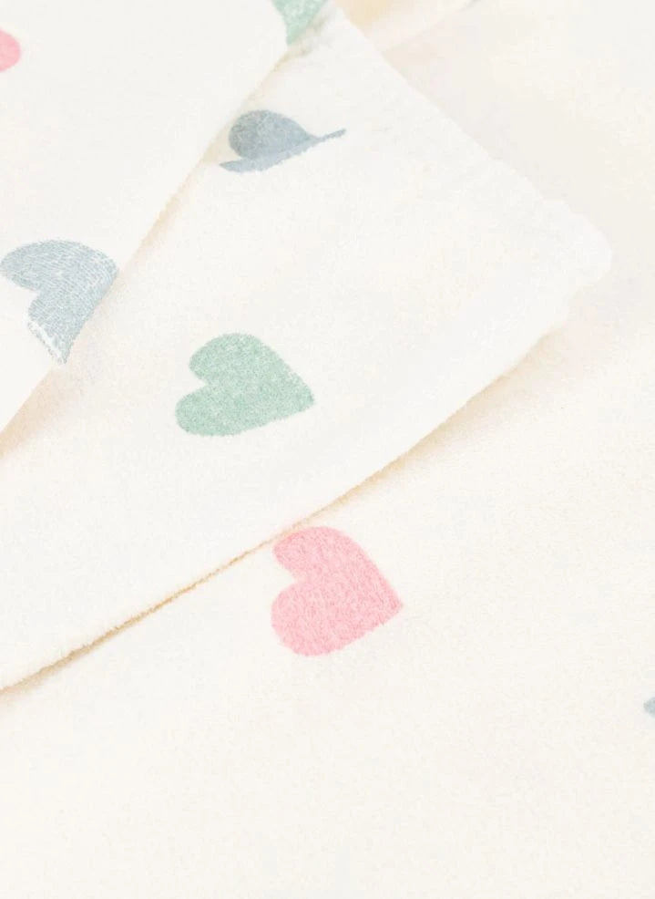 Petit Bateau - Pijama con corazones en modal esponjoso | Crudo