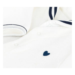 Petit Bateau - Pijama tipo camisón con cuello vareuse | Blanco
