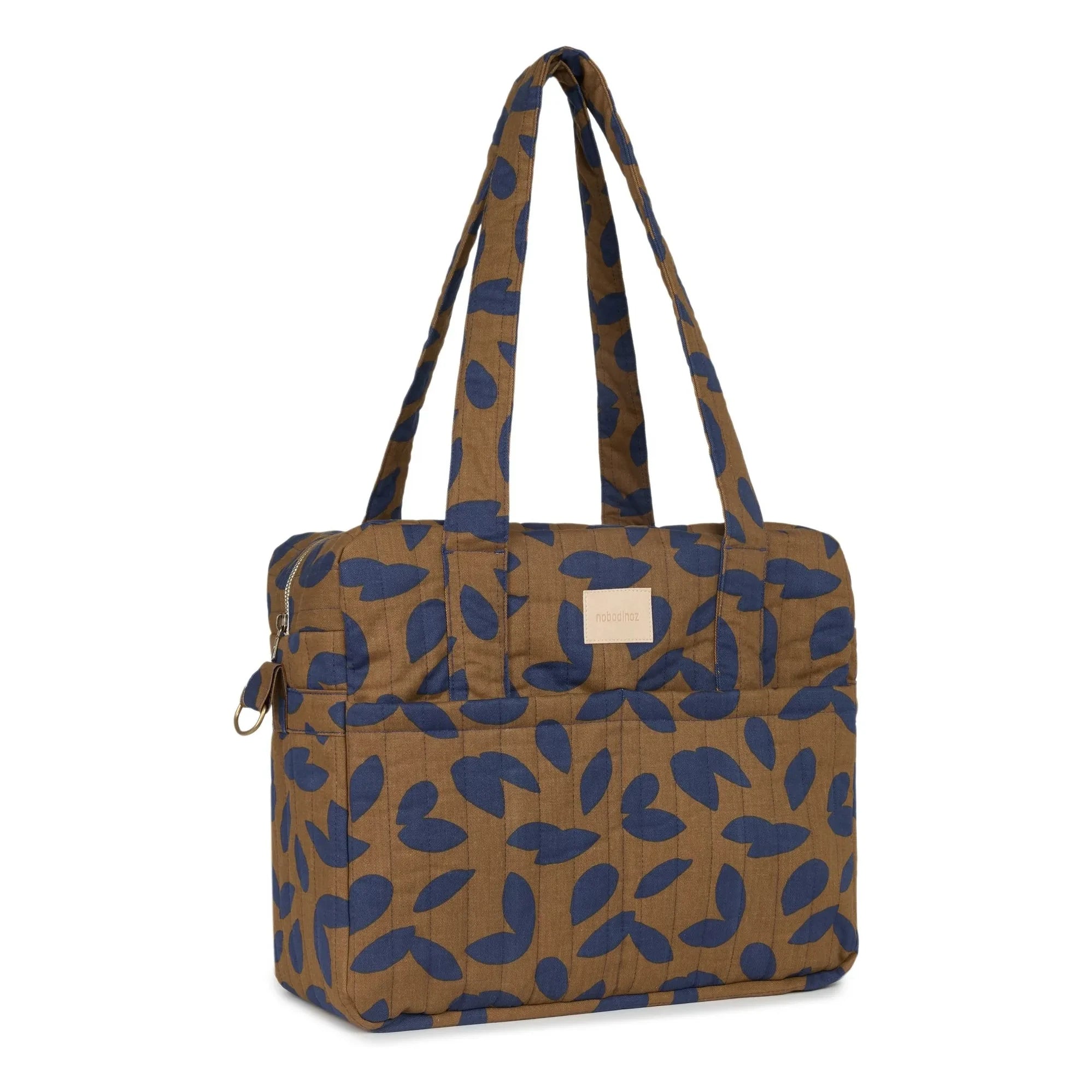 Nobodinoz - Bolso cambiador impermeable Hyde Park Blue Leaves | Azul