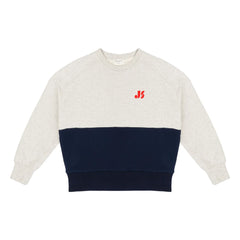 Jenest - Sudadera de algodón orgánico con bloques de color | Gris claro