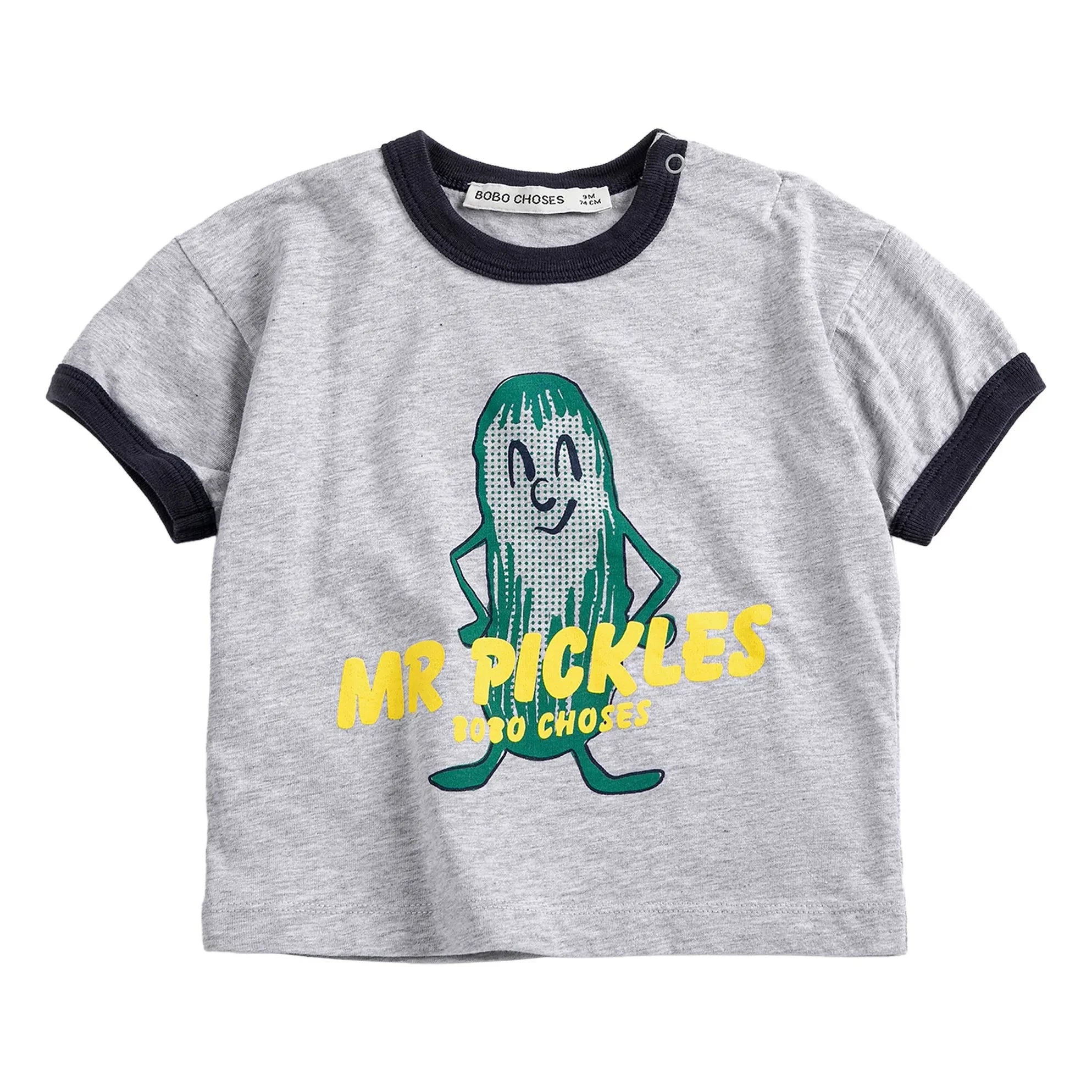 Bobo Choses - Camiseta de bebé de algodón orgánico Mr Pickles | Gris jaspeado