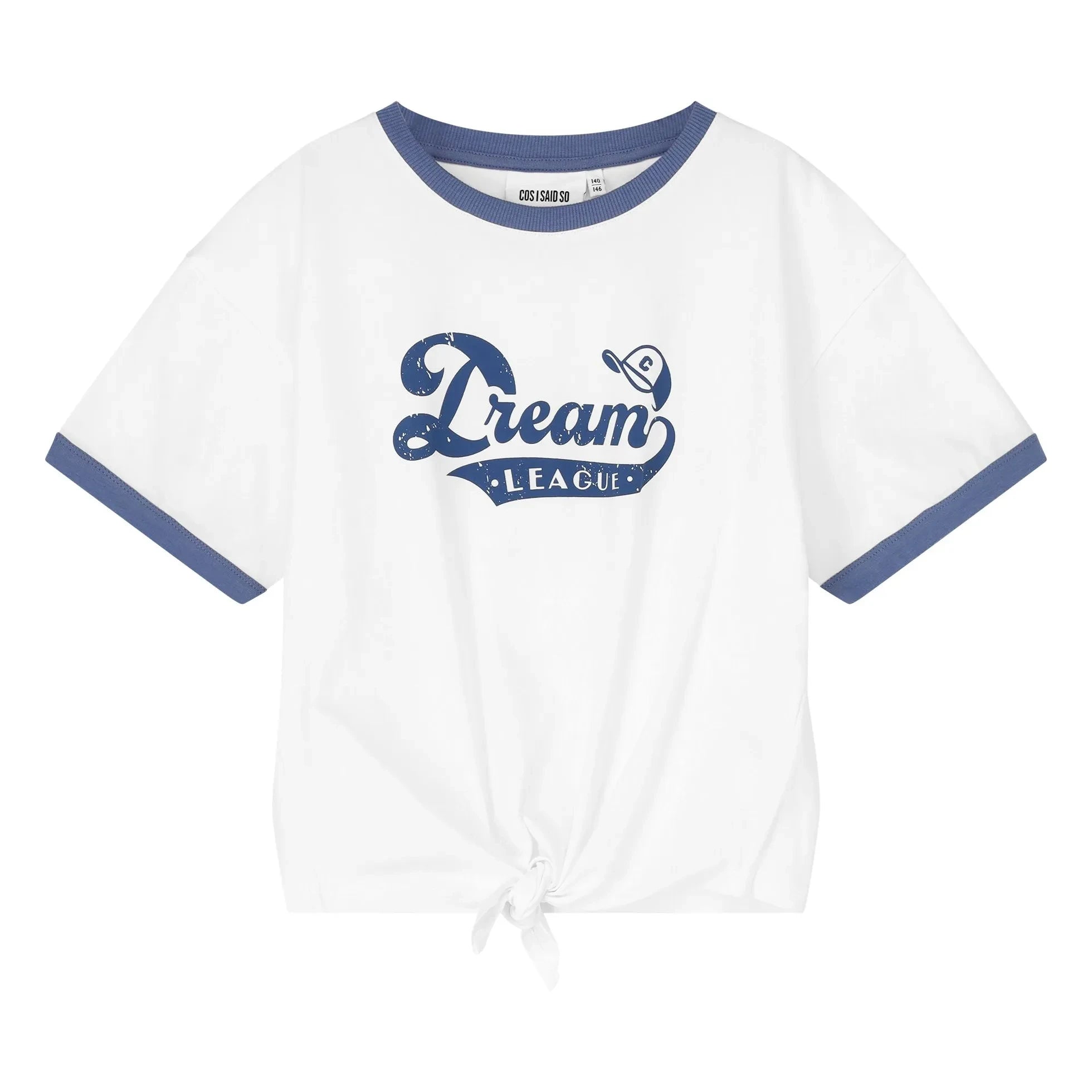 Cos I Said So - Dream League Camiseta Corta con Lazos de Algodón Orgánico | Blanco