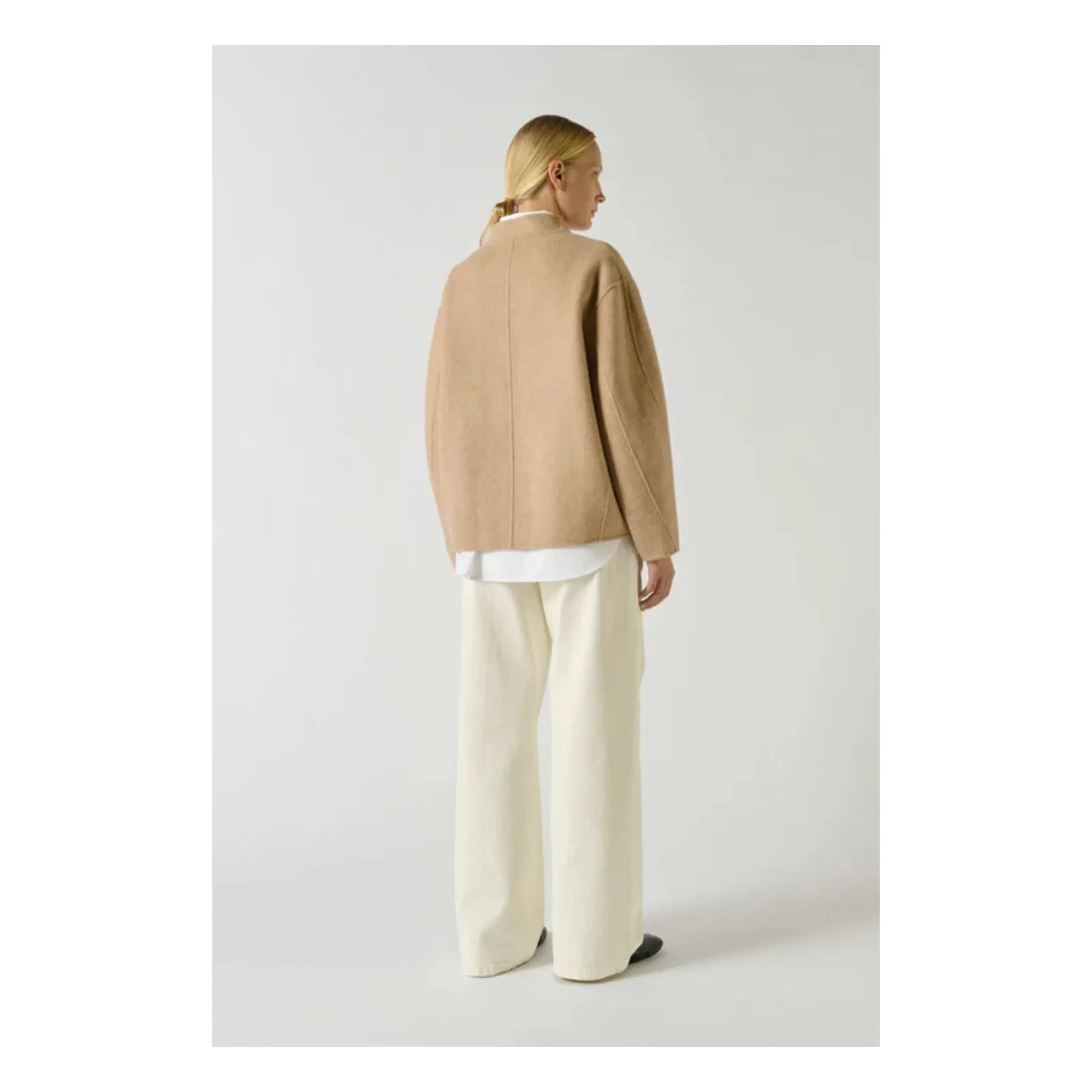 Abrigo de lana Soeur - Windsor | Beige jaspeado