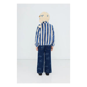 Tinycottons - Chaqueta polar a rayas | Azul petróleo