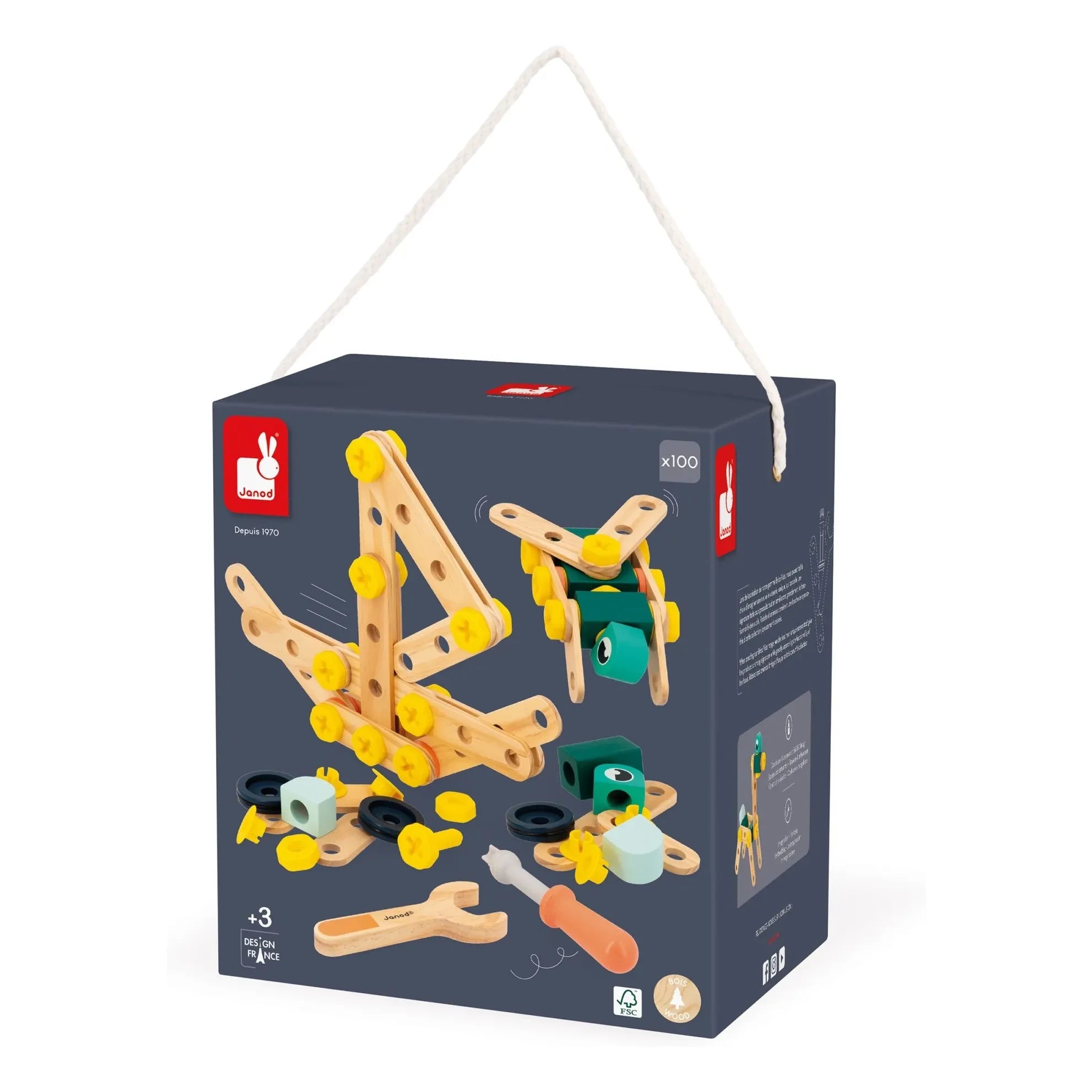 Janod - Brico'Kids Barril - 100 piezas