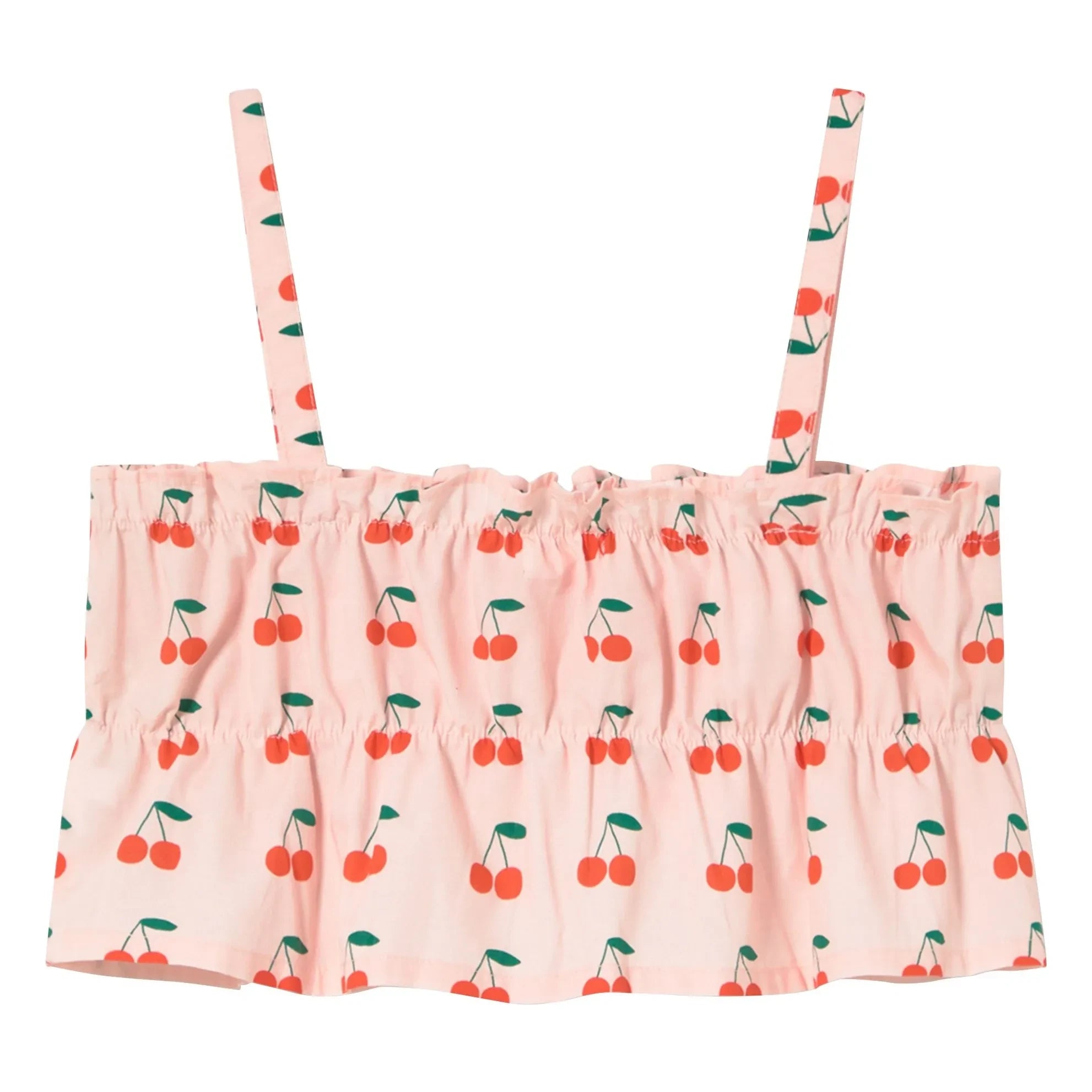 Tinycottons - Top fruncido cerezas | Rosa claro