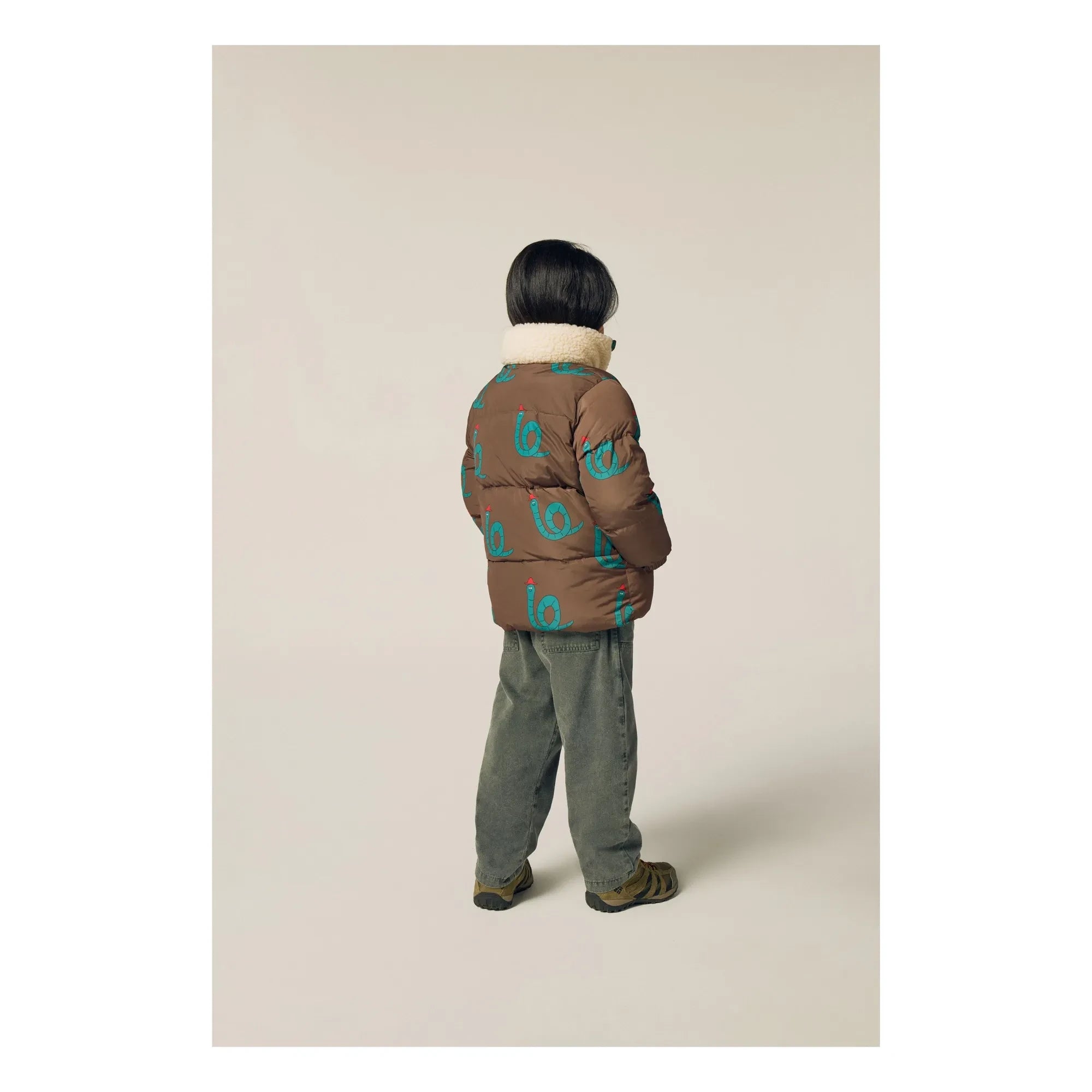 The Campamento - Yılan Desenli Şişme Mont | Kahverengi