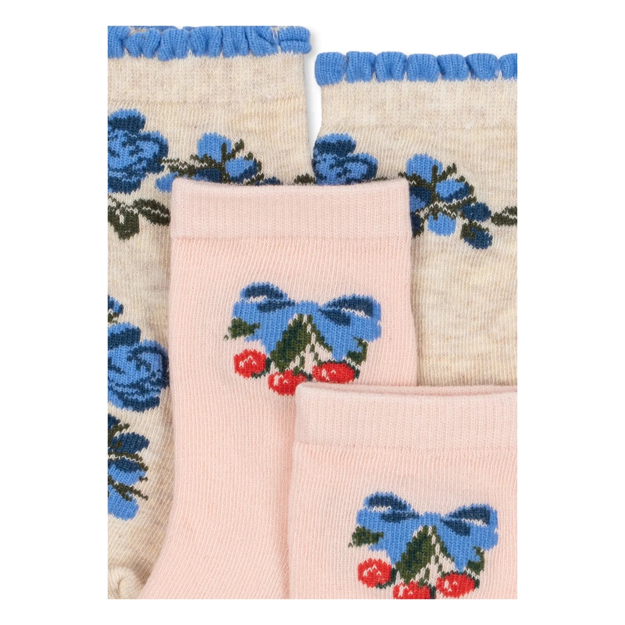 Konges Sløjd - Set de 2 Pares de Calcetines Estampados de Flores | Rosa