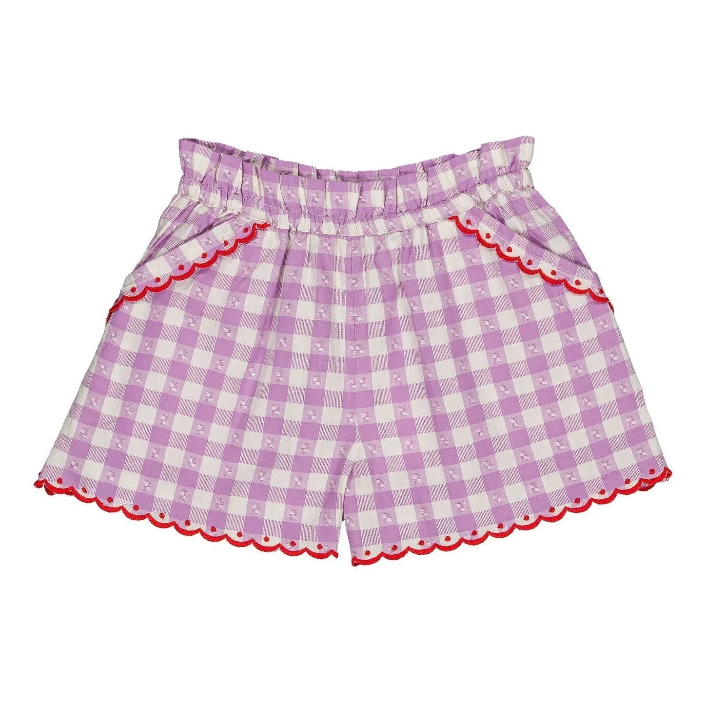 Hola Simone - Pantalones cortos de osito de peluche Vichy | Lavanda