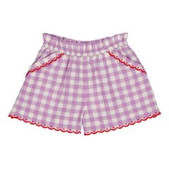 Hola Simone - Pantalones cortos de osito de peluche Vichy | Lavanda