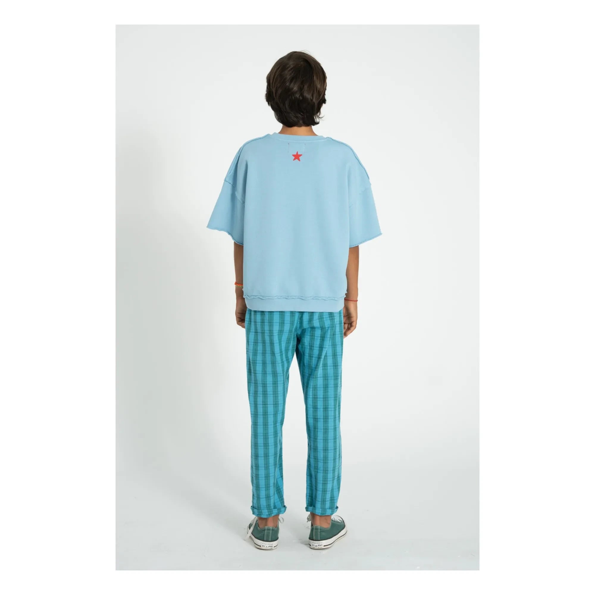 Piupiuchick - Sudadera de manga corta Lettre A Algodón orgánico | Azul claro