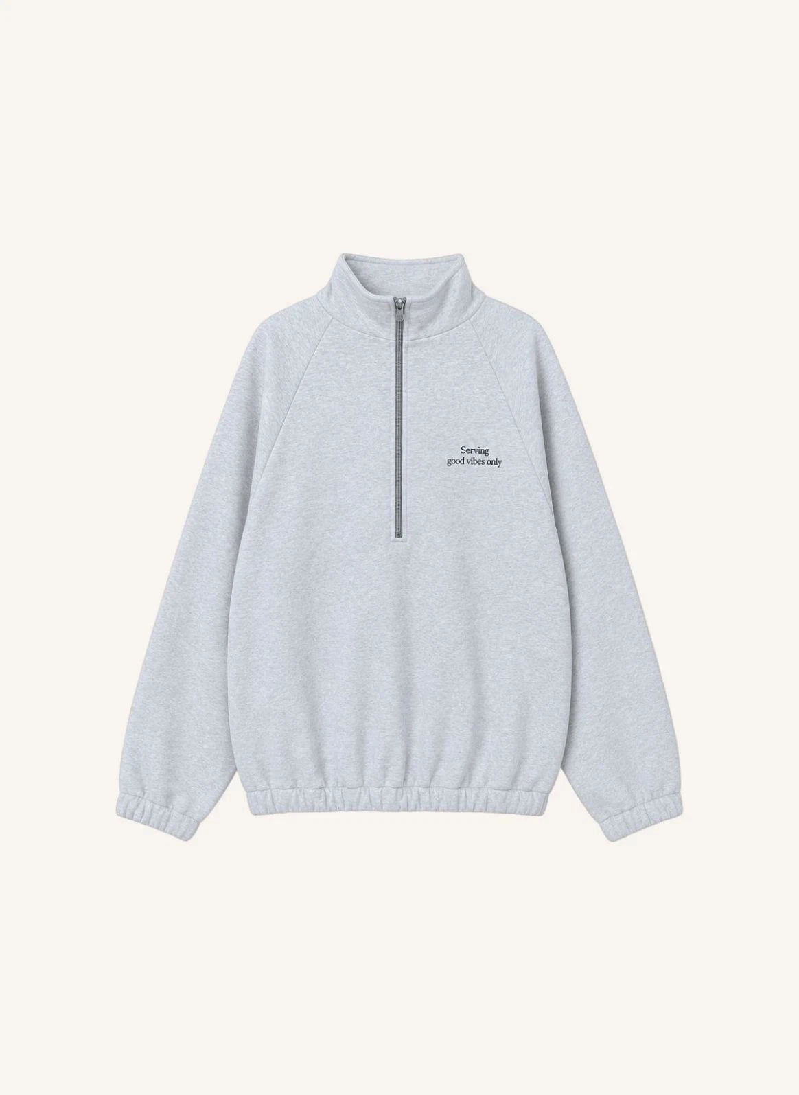 Cos I Said So - "Good Vibes Only" Sudadera con cremallera de algodón orgánico | Gris jaspeado