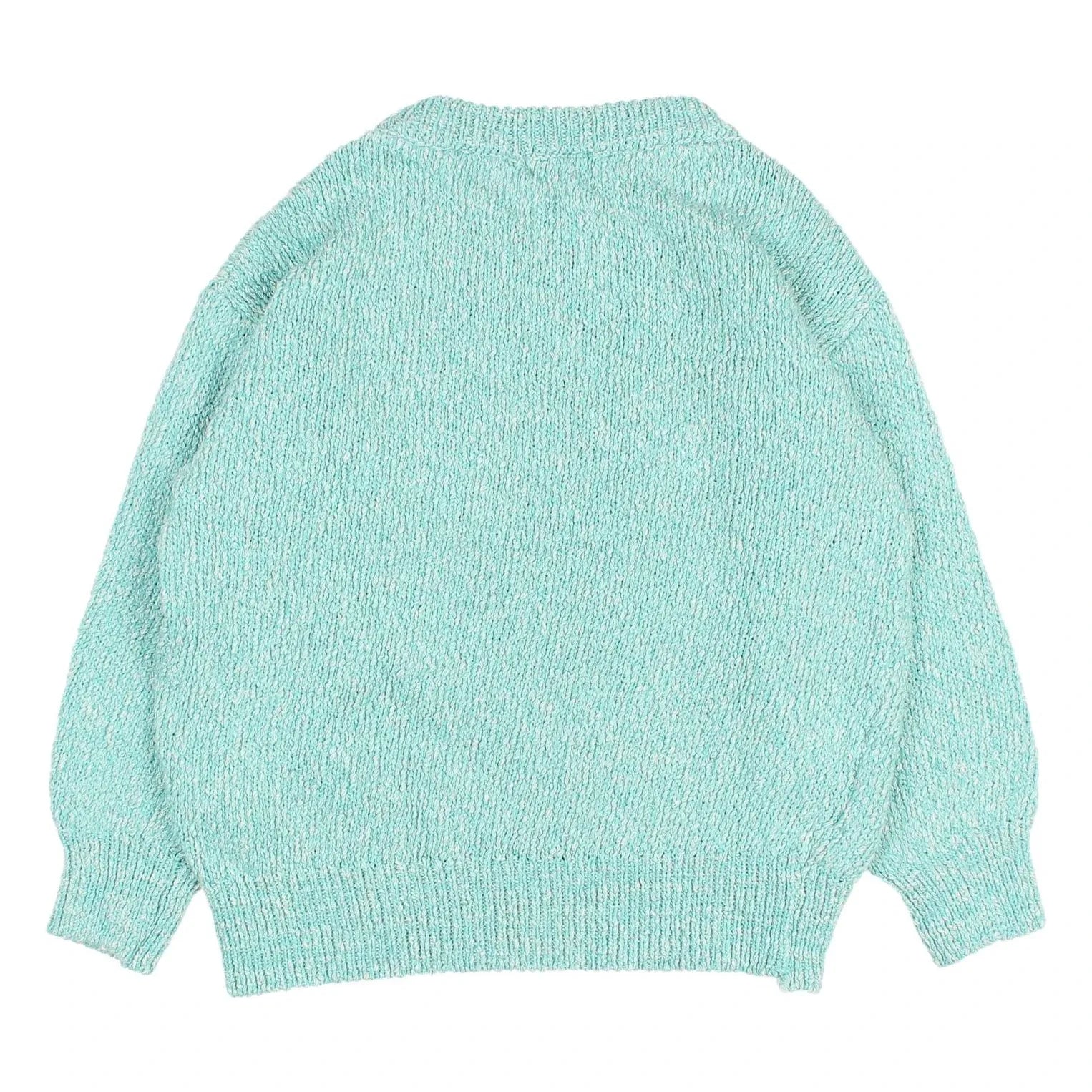Búho - Jersey de algodón orgánico Chiné | Aqua