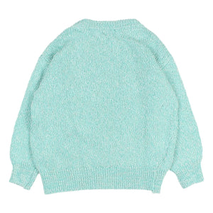 Búho - Jersey de algodón orgánico Chiné | Aqua