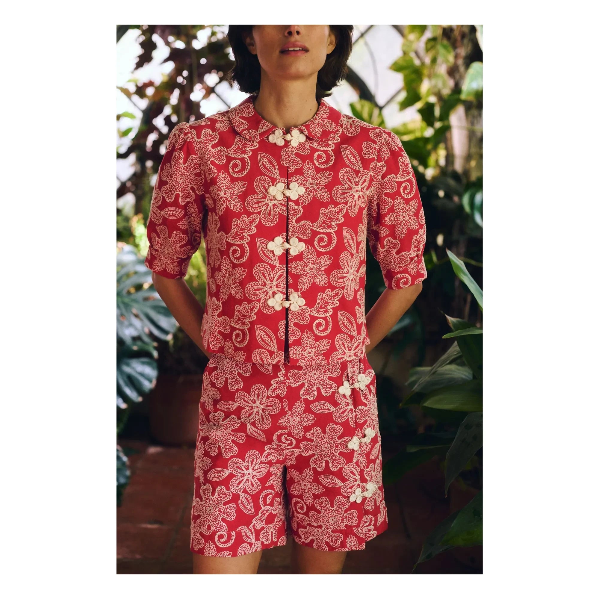 Maria de la Orden - Silene Algodón Pantalones cortos | Rojo