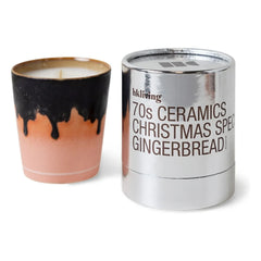 HKliving - Vela de porcelana de jengibre y pan de especias