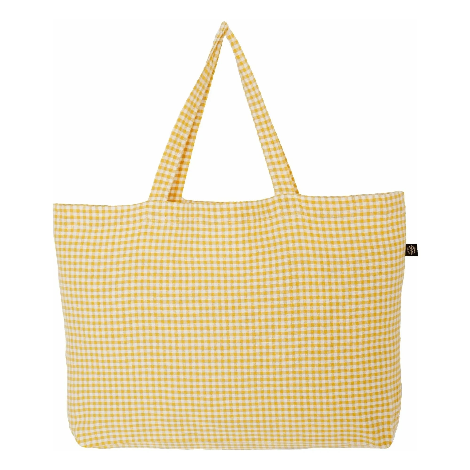Haomy - Piana II bolso tote de cuadros | Amarillo Paja