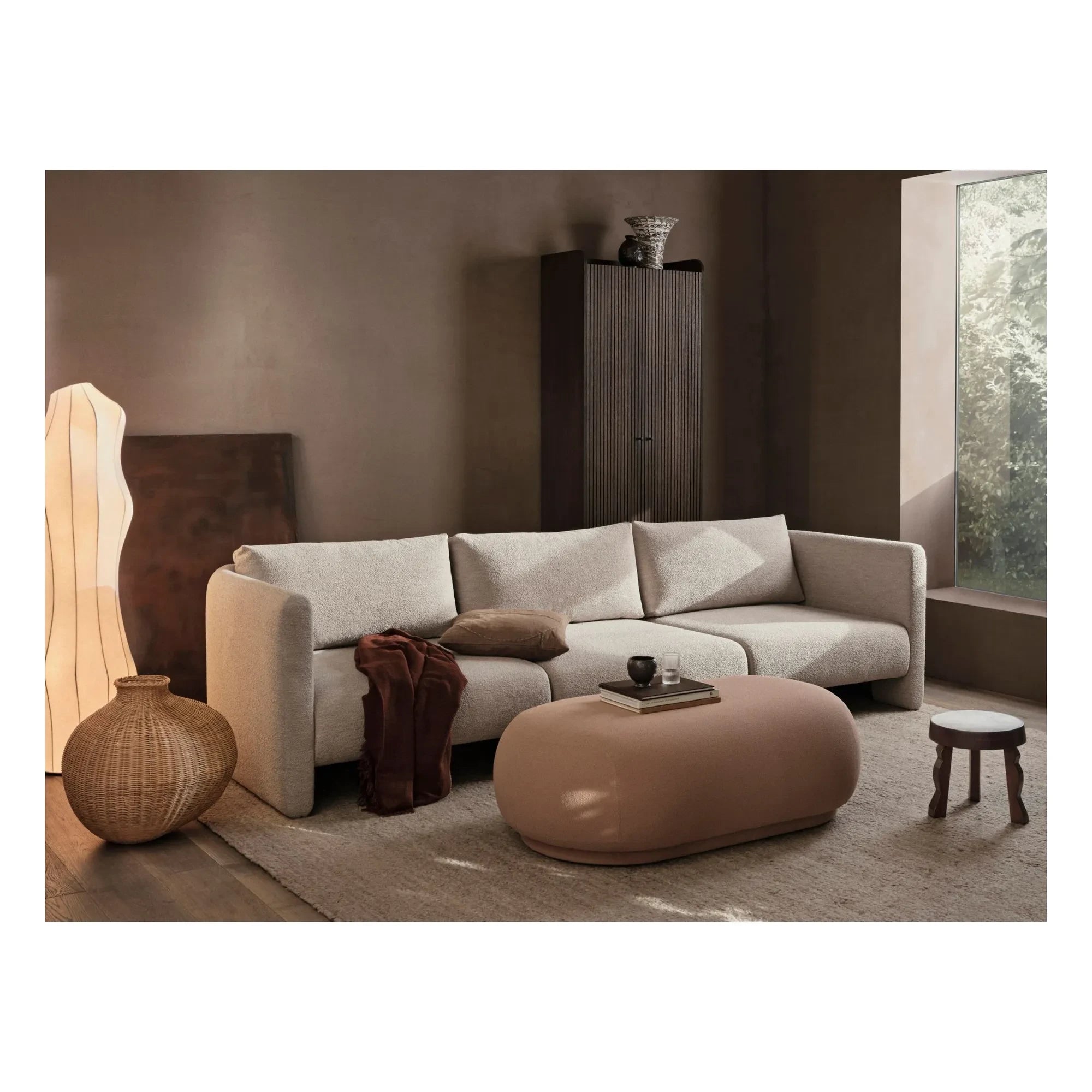 Ferm Living - Sofá modular derecho Dase bouclé | Beige