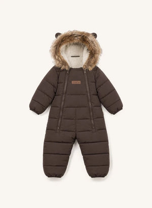 Töastie - Chaqueta Cloud con Capucha de Piel Sintética Impermeable | Marrón