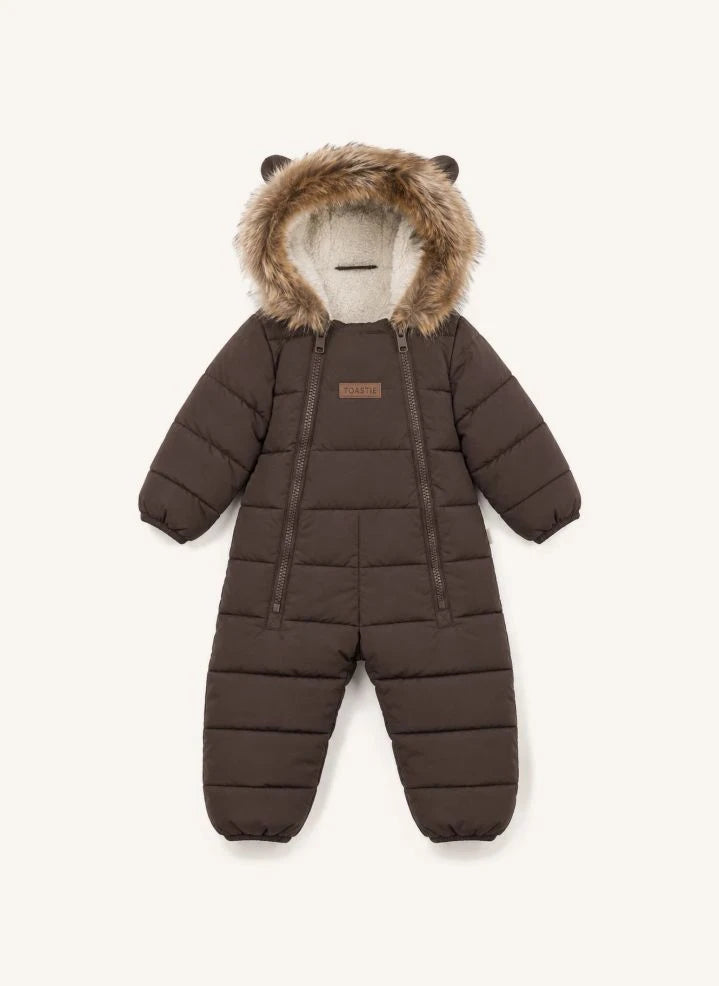 Töastie - Chaqueta Cloud con Capucha de Piel Sintética Impermeable | Marrón