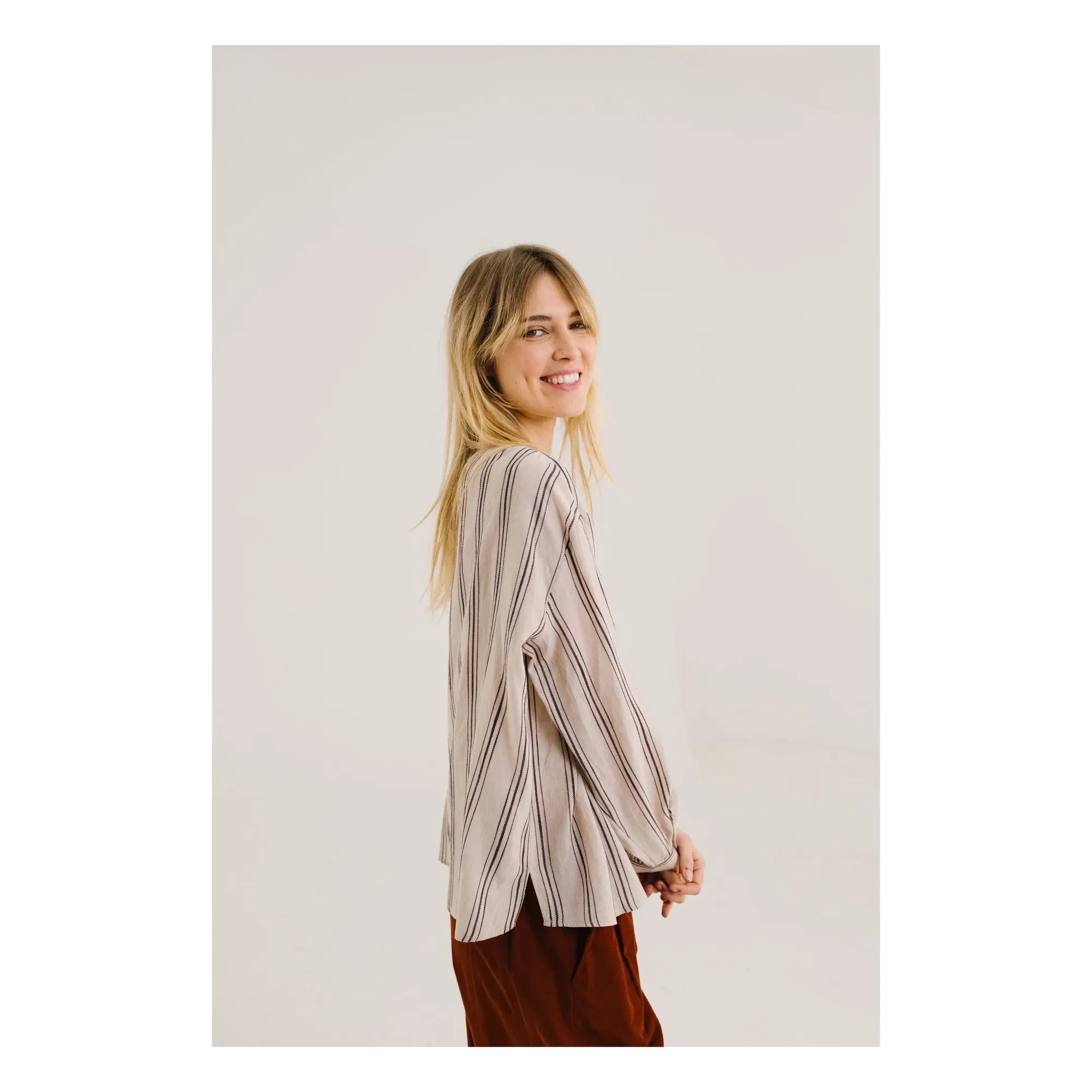 Sacrécoeur - Blusa de rayas Ella Canyon | Beige