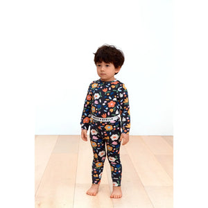 Petit Stella - Çiçek Desenli Pima Pamuk ve Modal Pijama | Siyah