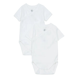 Petit Bateau - Yenidoğan Çapraz Askılı Tulum Seti - 2'li | Beyaz