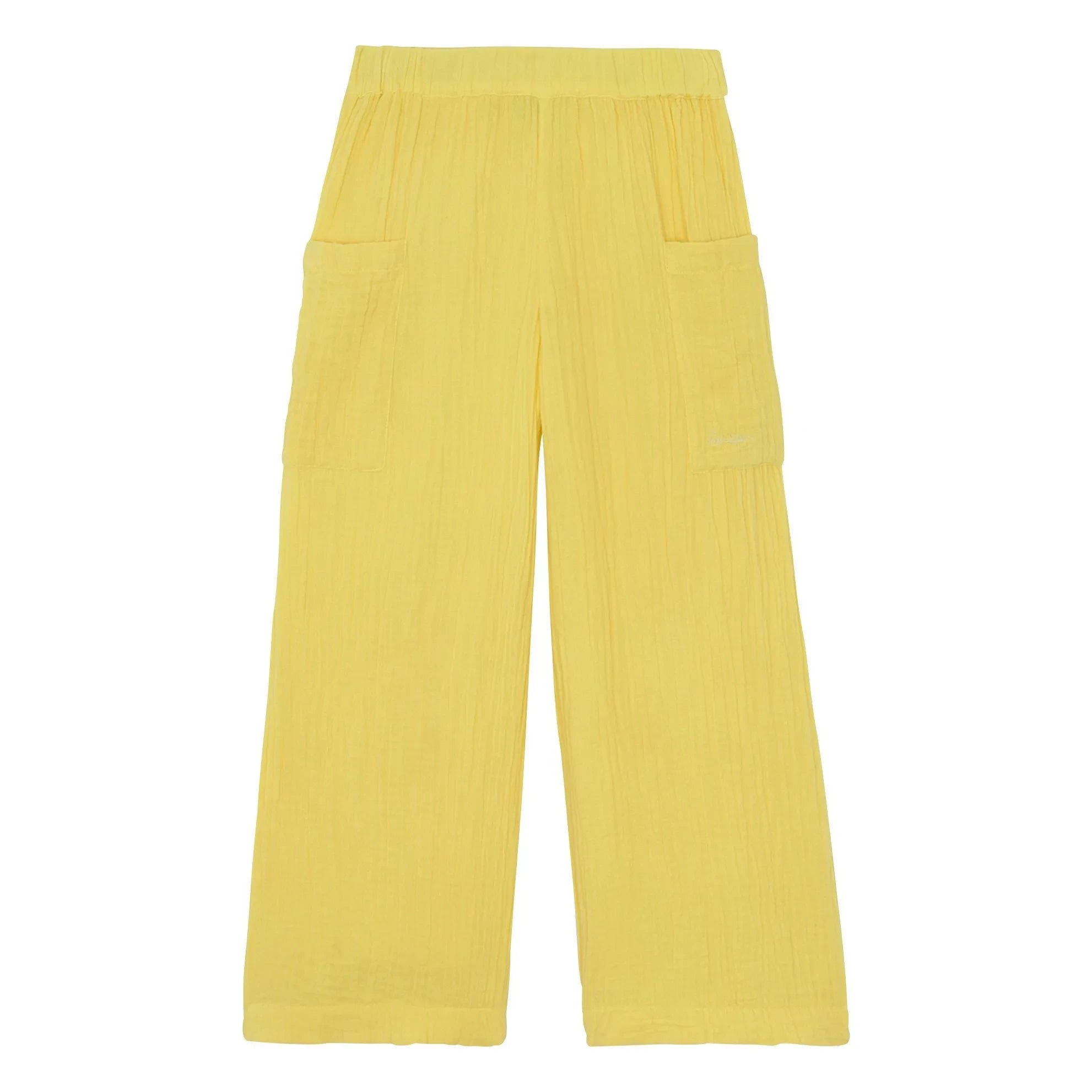 Bonton - Pantalón de Gasa de Algodón con Bolsillos Lauren | Amarillo