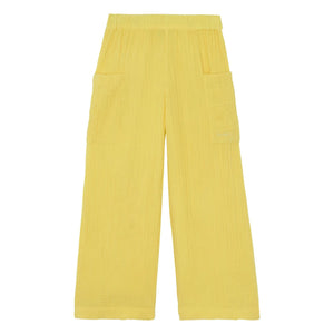 Bonton - Pantalón de Gasa de Algodón con Bolsillos Lauren | Amarillo