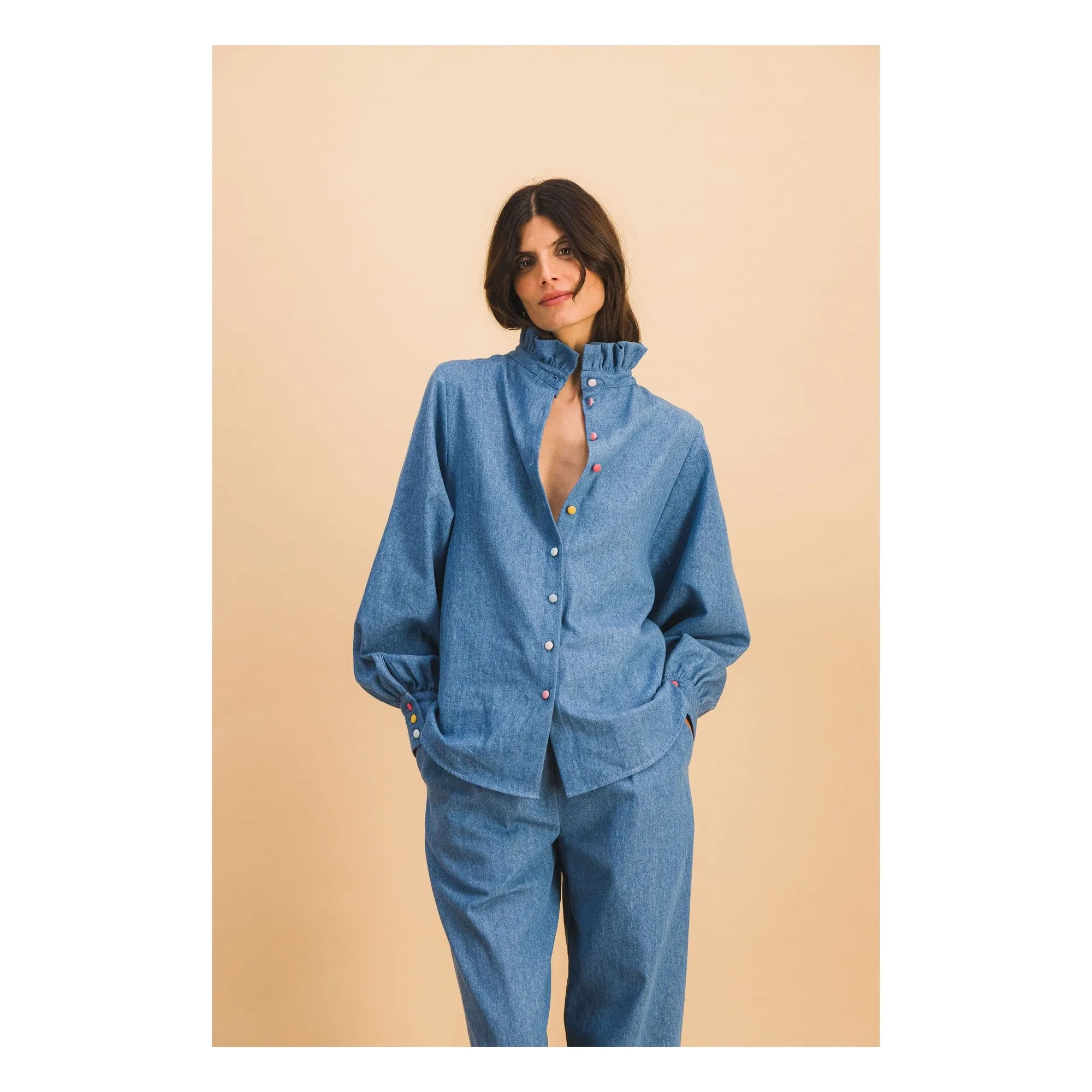 Elise Chalmin - Josette Camisa de algodón | Azul