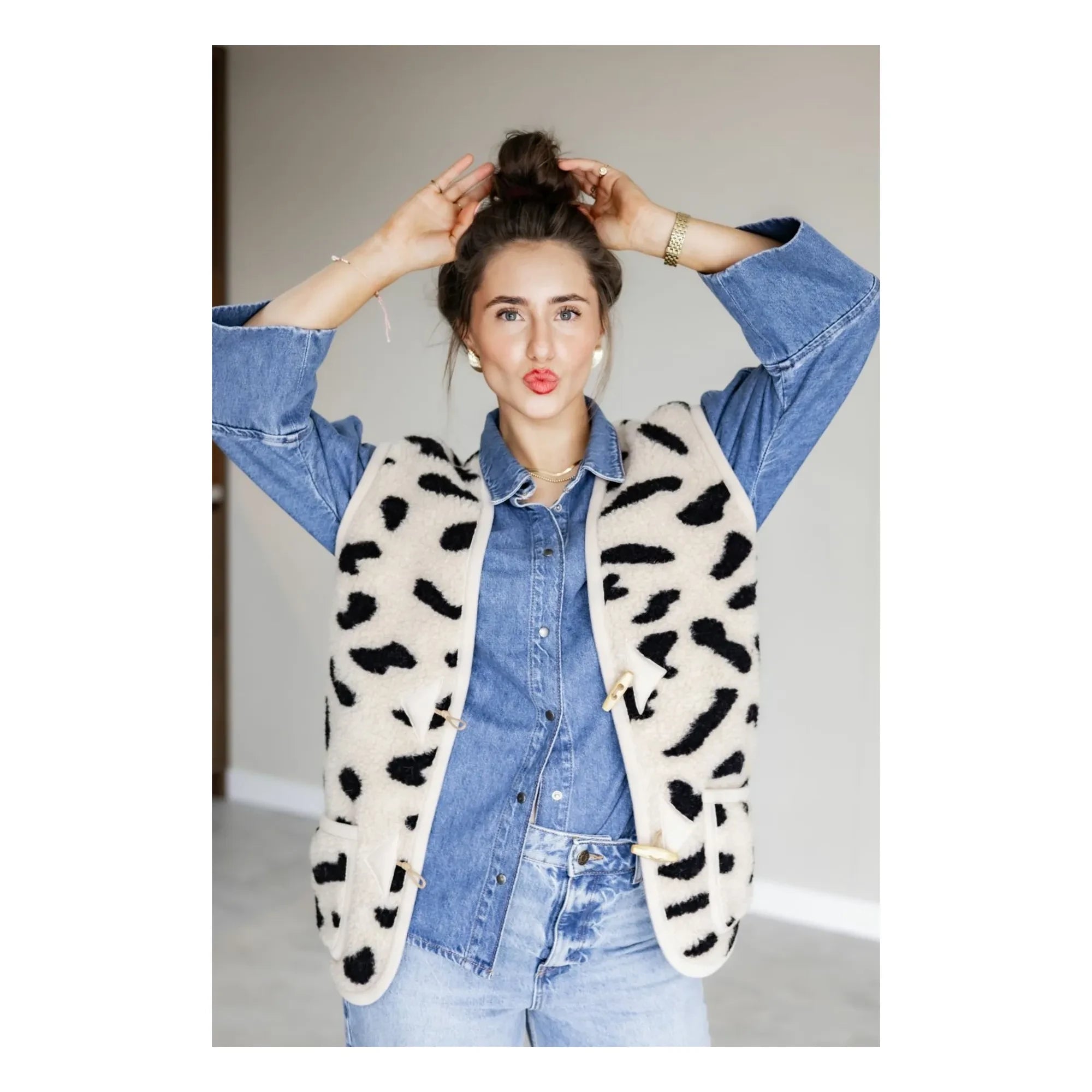Alwero - Chaleco sin mangas Alpen Cheetah - Colección adulto | Beige