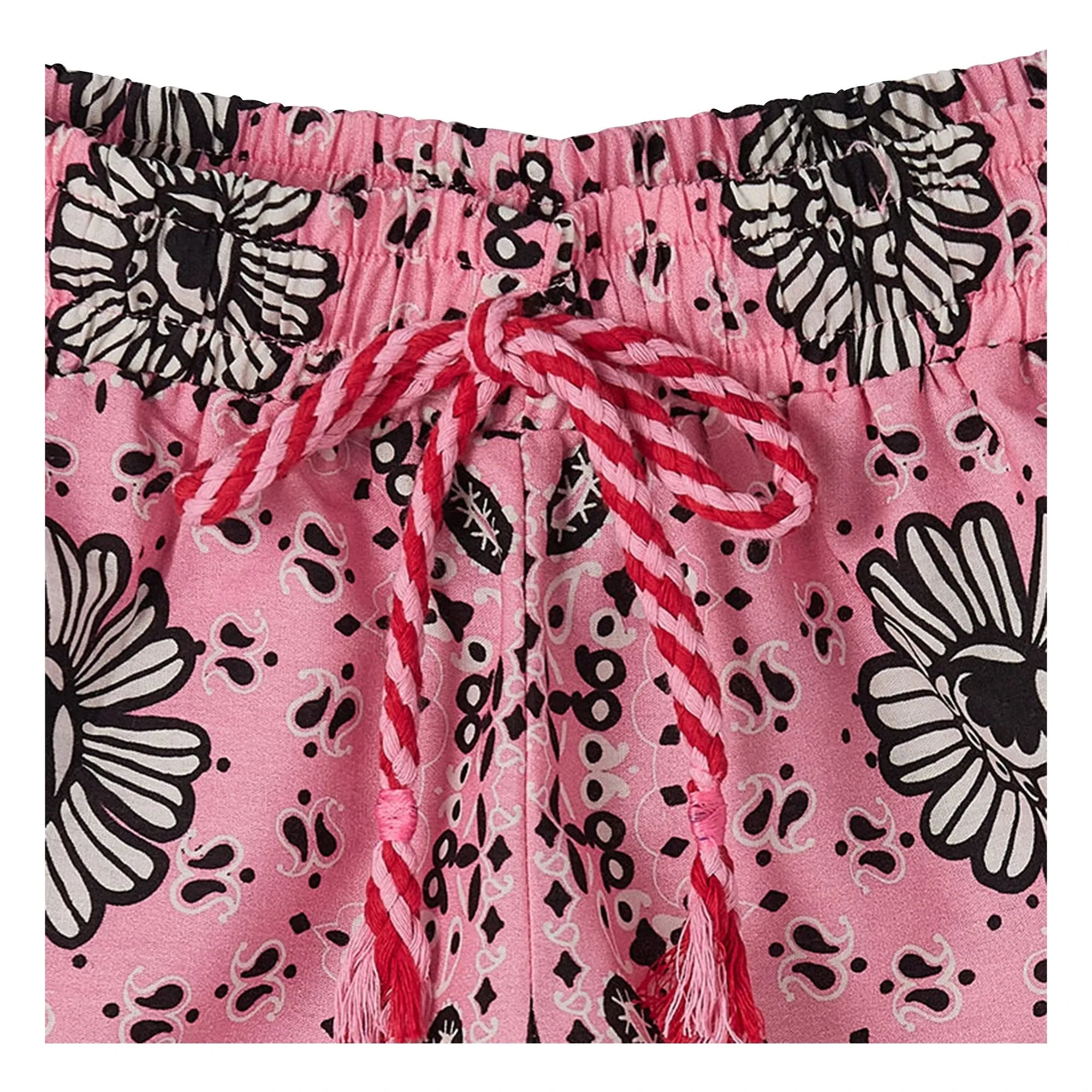 Fabula - Bandana rosa corta con cordones