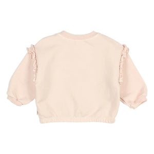 Búho - Ma Chérie organik pamuklu bebek sweatshirt | Açık Pembe