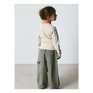brunobruno nation - Pantalones Flynn orgánicos de algodón a rayas | Verde oscuro
